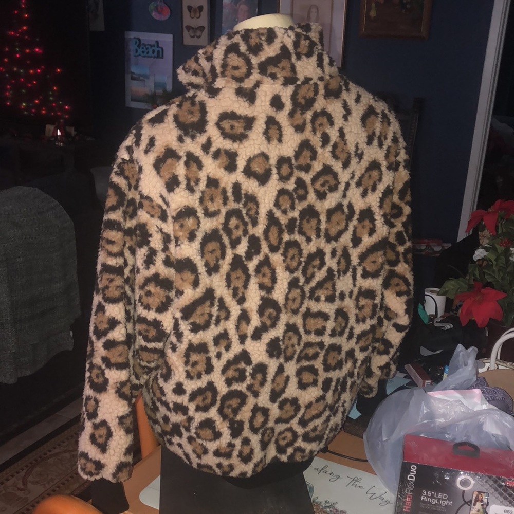 Express Animal Print Pullover Jacket With Zipper - image 5